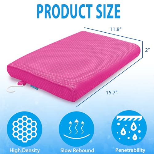 AEROiVi Shower Seat Cushion Non-Slip Silicone Bottom 3D Mesh Washable Pink | Soft Shower Chair Cushion for Benches Quick Drying Washable Mat 3D Mesh Pad with Hook Design Elderly Handicap Disabled - size: Pink