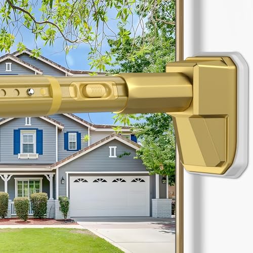 41-118 Inch Tension Curtain Rod, Gold | No Drill, Extra Long, Heavy Duty, Renter Friendly Adjustable - color: Gold, size: 41-118inch