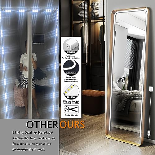 Led Vanity Mirror Lights, 13.2FT 6000k Full Body Mirror Light Strip, Stick on Vanity Lights with AC Adapter Touch Control, Makeup Lighting for Full Body Mirror/Makeup Table/Bathroom - size: 13.2FT Vaniyt Light strip