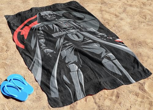 Jay Franco Star Wars Darth Vader Bath Pool Beach Towel - Kids Super Soft & Absorbent 100% Cotton Towel, Measures 28 x 58 - color: Black - Star Wars