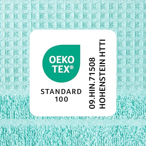 Town & Country Basics Waffle Cotton Washcloth Set, 4-Pack 13x13, Mint Blue - color: Mint Blue
