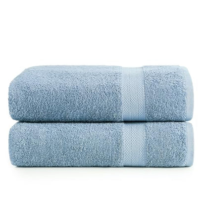 LANE LINEN Large Bath Sheet Soft Absorbent Quick Dry 2 Pack - Allure | Extra Large Bath Towels - Ring-Spun Durability, Generously Sized, Oversized & Roomy, Lightweight & Breathable - color: 06: Cerulean Blue, size: 2 Piece Bath Sheets