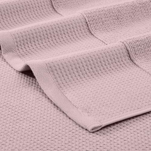 Modern Threads Waffle-Rib 6-Piece Towel Set – Premium Cotton Bath Towels, Ultra-Absorbent & Soft, Elegant Waffle Texture for Bathroom & Spa, Petal - color: Petal