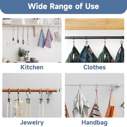 Titanker Shower Curtain Hooks Rings, Rust Resistant Metal Minimalist Simple Double Glide Shower Hooks Rings for Bathroom Shower Rods Curtains, Set of 12 Hooks - Bronze - color: Bronze, style: Minimalist