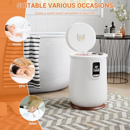 GarveeHome 20 L Bathroom Towel Warmer with Timer & Adjustable Temp, LED Display, Auto Shut-Off, Even-Heated for Towels/Bathrobes/Blankets - color: White-style B, size: 20L