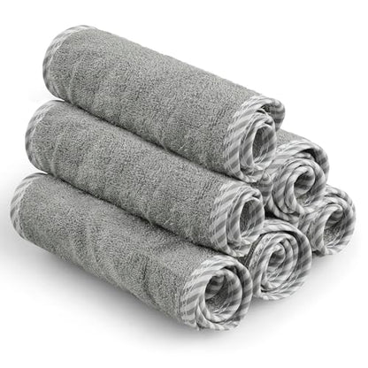 San Francisco Baby Washcloths for Newborn – Rayon from Bamboo Washcloths, Baby Wash Cloths Soft, Wash Cloths for Babies, Baby Wash Cloth – 6 Pieces, Gray - color: Grey