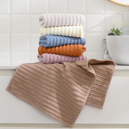sense gnosis Light Grey Waffle Hand Towel Set of 2 Super Soft 100% Cotton Terry Striped Pattern Ultra Absorbent Hand Towel for Bathroom 13 x 29 Inch - color: Light Grey