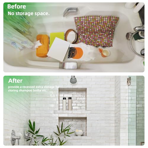 Tile Ready Shower Niche 12"x16" Inner Size,Embedded Size 13"x17",Depth 4" | Niche for Shower Wall,Waterproof and Ready-to-Tile Recessed Showers Shelf Niche Box for Bathroom Remodel/Storage/Organization - size: Inner 12"x16"/Outer 16"x20"