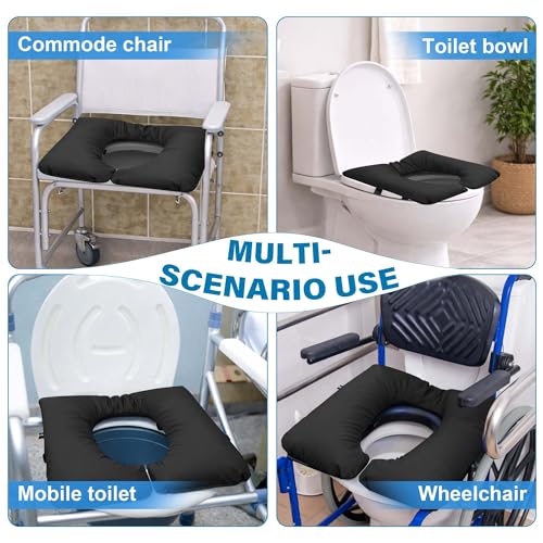 3-Inch Raised Toilet Seat Cushion, Waterproof PU Cover | Toilet Seat Riser, Toilet Cushion & Cover, Pressure Relief,Thick Seat Pad, Comfort Support For Elderly, Pregnant & Disabled
