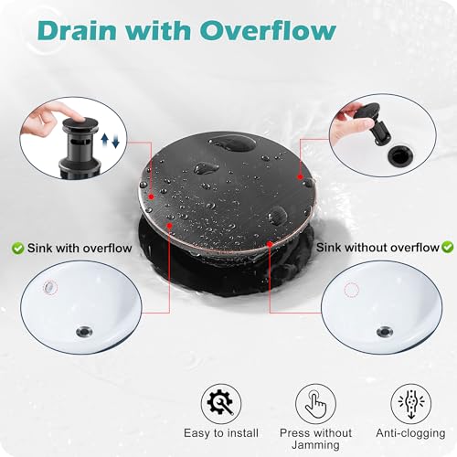 Waterfall Bathroom Sink Faucet Oil Rubbed Bronze, Brass Single Handle Bathroom Faucet 1 Hole or 3 Hole (4 Inch), Modern Bathroom Vanity Faucets with Pop Up Drain & Deck Plate for Rv Farmhouse - color: Oil Rubbed Bronze - Farmhouse