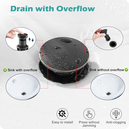 Waterfall Bathroom Sink Faucet Oil Rubbed Bronze, Brass Single Handle Bathroom Faucet 1 Hole or 3 Hole (4 Inch), Modern Bathroom Vanity Faucets with Pop Up Drain & Deck Plate for Rv Farmhouse - color: Oil Rubbed Bronze - Farmhouse