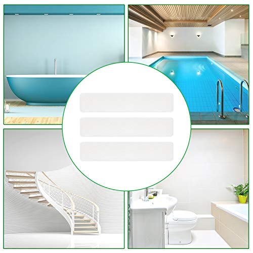 Non Slip Bathtub Strips 18 PCS Larger Adhesive Anti Slip Shower Stickers for Bath Tub,Bathroom,Stairs with Premium Scraper - color: Clear