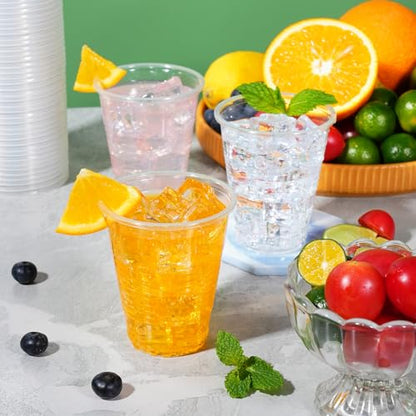 SIUQ 600 Pack 9 oz Plastic Cups, Clear Disposable Plastic Water Cups Bulk | Hot/Cold Party Drinking Cups for Picnic, BBQ, Wedding, Travel, Thanksgiving, Christmas, Gathering, Events & Commercial Use - style: 9 oz-600pack