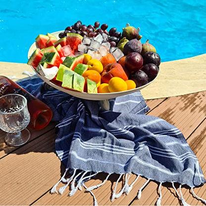Cacala 100% Turkish Cotton Kitchen Tea Towels, Highly Absorbent Luxury Soft Quick Drying Dish Towel with Hanging Loop for Gym, Yoga, Bath, Sports, Cleaning and Kitchen (23 x 36), Dark Blue - color: Dark Blue