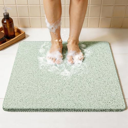 24 * 24in Shower Mat Bathtub Mat Non Slip | Bathmats Non Slip, Quick Drying Foot Scrubber Loofah Mats for Inside Shower, Tub, Bathroom, Home, Mint Green - color: Mint Green, size: 24" x 24" (Square)
