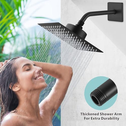 Shower Arm with 3.5" Flange, 10 Inch Wall Mount Replacement Shower Head Arm For Fixed Shower Heads and Handheld Showerhead, Matte Black - color: Matte Black, style: 10 Inch