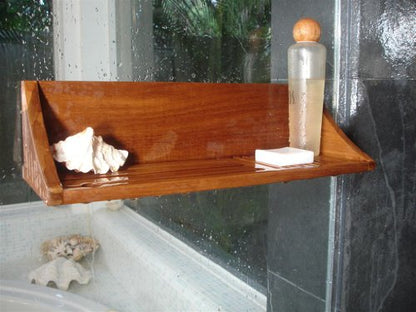 AquaTeak The Original Moa Straight Teak Shower Shelf | Durable, Water-Resistant Teak Construction, Indoor & Outdoor Use