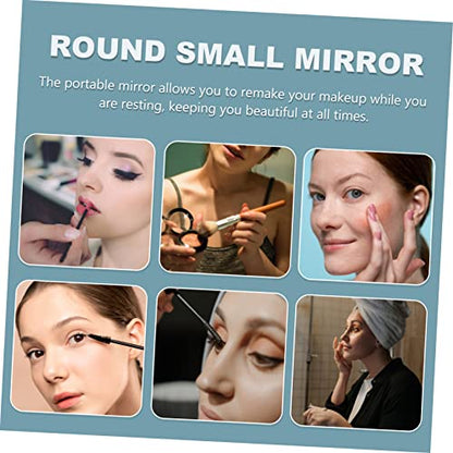 Lurrose Aesthetic Heart Shape Vanity Mirror Double Sided Makeup Mirror with 360 Degree Table Mirror with Stand for Bathroom, Bedroom (Blue) Heart Shaped Mirror