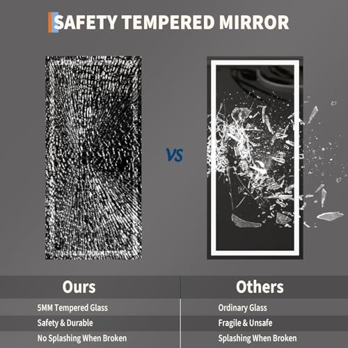 IDEALHOUSE 50x26 inch LED Bathroom Mirror, Smart Dimmable Vanity Mirror with Anti-Fog & Memory Function, Front & Backlit, Shatter-Proof Wall Mount (Horizontal/Vertical) - size: 50"L x 26"W