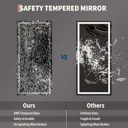 IDEALHOUSE 50x26 inch LED Bathroom Mirror, Smart Dimmable Vanity Mirror with Anti-Fog & Memory Function, Front & Backlit, Shatter-Proof Wall Mount (Horizontal/Vertical) - size: 50"L x 26"W
