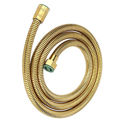 Extra Long Shower Hose 5ft/1.5m, Stainless Steel | Rubber Inner Tube | Handheld Shower Replacement | Bathroom & RV | Pet Cleaning | Flexible & Kink-Resistant(Gold) - color: 5Ft Gold