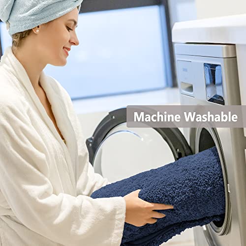 VANZAVANZU Bathroom Rug Set - 2 Piece Non Slip Extra Soft Absorbent Bath Mats - Microfiber Shaggy Thick Machine Washable (16"x24" Plus 20"x32", Navy Blue) - color: Navy Blue, size: 16"x24" Plus 20"x32"