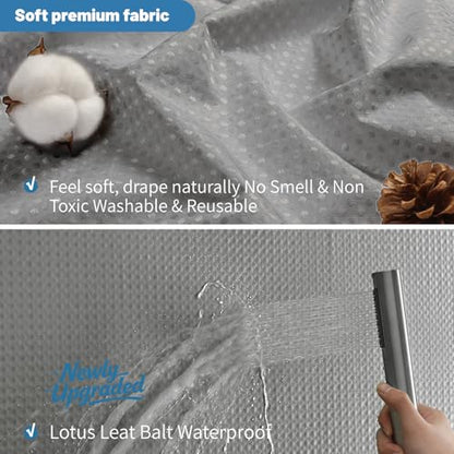 2-in-1 Waterproof Fabric Shower Curtain - No Separate Liner Needed, Hotel-Style Waffle Weave, Effortless Cleaning & Washable Bathroom Shower Curtain Set,72Wx84H,Grey - color: Grey, size: 72"W x 84"L (Pack of 1)