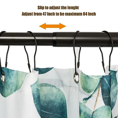 Heavy Duty Shower Rod, Adjustable Shower Curtain Rod, Expandable 47-84 Inch, Permanent Mount Shower Rod, Never Rust Stainless Steel For Window Curtain and Closet, Oil Rubbed Bronze - color: OIL RUBBED BRONZE