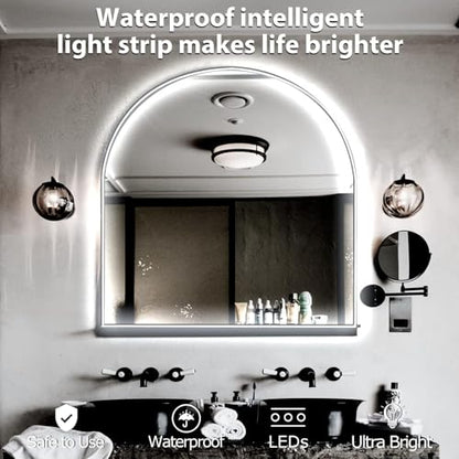 White 6000k Mirror Light,10ft 360 LED Hollywood Style Vanity Make Up Light,Ultra Bright White LED Neon Light,for Makeup Vanity Table & Bathroom Mirror,Mirror Not Included - size: 10ft