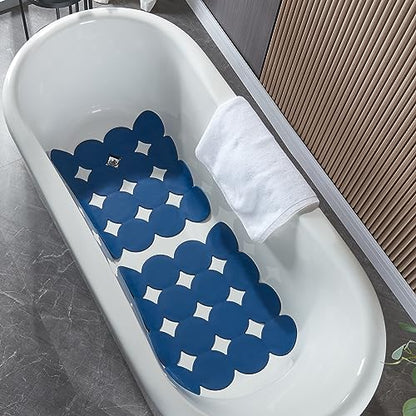 Webos Square Shower Mat Nonslip - Rubber Bathtub Mat with Suction Cups for Inside Shower Bathroom Floor (Navy Blue, 21X21“) - color: Navy Blue