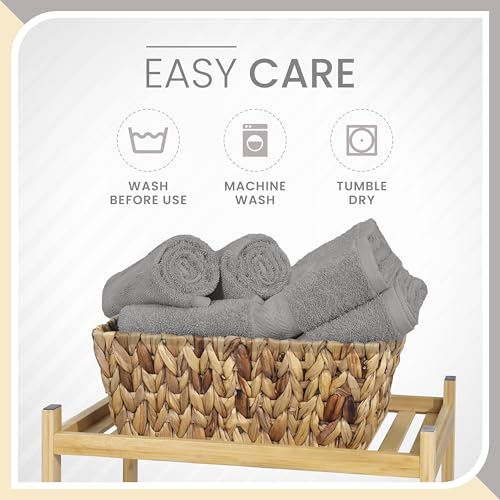 Martex 6-Piece 100% Ringspun Cotton Towel Set, Silver | Quick Dry, Super Absorbent & Soft, Lightweight, 2 Bath, 2 Hand, 2 Wash Cloths - color: Silver