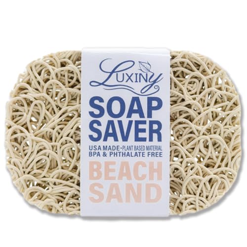 Soap Savers for Bar Soap, American Made by Luxiny, Lifts Soap in Soap Dishes & Shower Soap Holders -Handmade Soap Lasts Longer -Made from Plant Based Materials (Sand) - color: Sand
