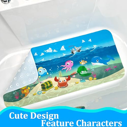 Cute Cartoon Non-Slip Bath Mat for Tub - Anti-Slip Kids Bathtub Mat, Slip-Resistant Shower Mat for Bathroom Safety, 35 X 15.3 Inch, Easy to Clean (Ships) - color: Ships