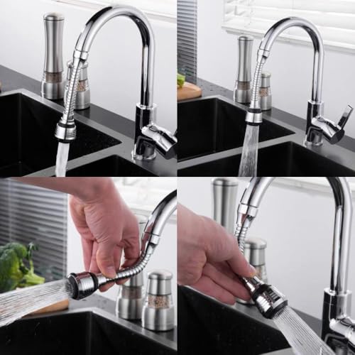 2Pcs Kitchen Faucet Extender Universal Faucet Spray Head 360° Swivel Adjustable Nozzle Spout for Bathroom Kitchen Tap Nozzle Filter Adapter