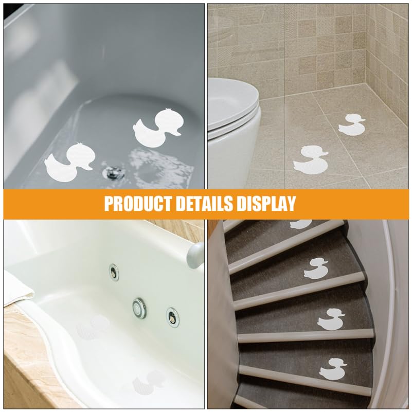 20 Duck Bathtub Non-Slip Stickers Anti Slip Shower Stickers for Kids Bathroom Cartoon Duck Bath Stickers Adhesive Ducks for Tub 4.13 X 3.54 X 0.31 in