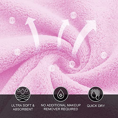 MOONQUEEN Microfiber Facial Cloths Fast Drying Washcloth 12 Pack - Premium Soft Makeup Remover Cloths - Frozen Berry - color: Frozen Berry, size: 12x12 Inch (Pack of 12)
