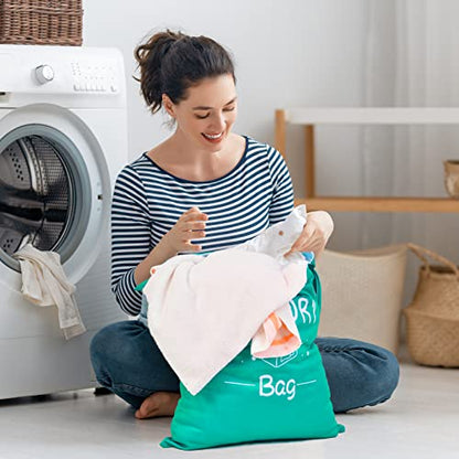 2 Pcs Large Travel Laundry Bags - Waterproof Wet/Dry, Washable, Drawstring, Bathing Suit, Workout, Gym Clothes, Swimming, Yoga - Green, Grey - color: Green+Grey