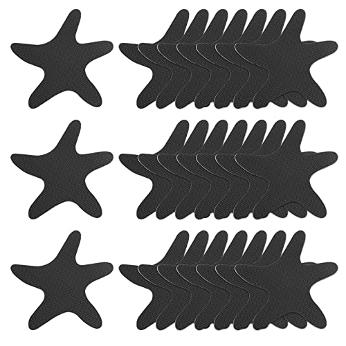 HARFINGTON 24pcs Non Slip Bathtub Stickers Bath Shower Floor 3.86" Anti-Slip Sticker Tape Starfish Style Decals for Bathroom Kitchen Bathtub Treads Stairs, Black - color: Black