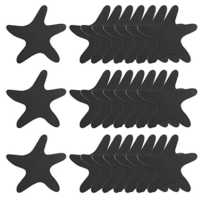 HARFINGTON 24pcs Non Slip Bathtub Stickers Bath Shower Floor 3.86" Anti-Slip Sticker Tape Starfish Style Decals for Bathroom Kitchen Bathtub Treads Stairs, Black - color: Black
