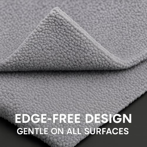 Paks - Edgeless Microfiber Towels 4-Pack - Car Detailing Wash Cloths for Cleaning - 16x16 Car Drying Towel - Lint Free Auto Rags for Polishing & Buffing - Purple & Grey Cleaning Supplies - size: 16 x 16 Inch