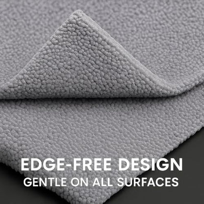 Paks - Edgeless Microfiber Towels 4-Pack - Car Detailing Wash Cloths for Cleaning - 16x16 Car Drying Towel - Lint Free Auto Rags for Polishing & Buffing - Purple & Grey Cleaning Supplies - size: 16 x 16 Inch