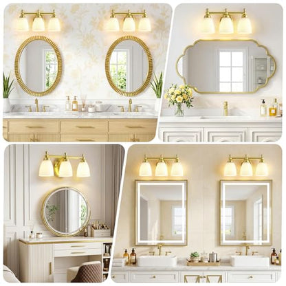 EJIAXIN 3 Light Bathroom Vanity Light,Gold Bathroom Lighting Fixtures Over Mirror Modern Bathroom Light Fixtures for Living Room Bathroom Bedroom Cabinet About Mirror - color: Gold