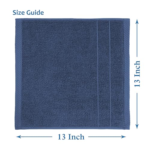 Casa Platino Cotton Washcloths 100% Cotton 12 Pack - Navy Blue | OEKO-TEX Standard 100 Cotton - Soft Cotton 12x12 Wash Cloths for Bathroom, Face & Body - color: 06: Navy Blue, size: 12 Piece Wash Cloth