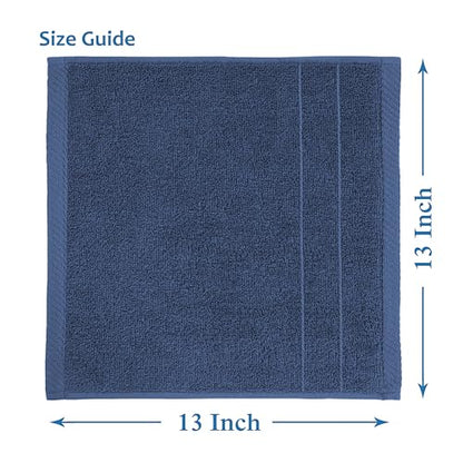 Casa Platino Cotton Washcloths 100% Cotton 12 Pack - Navy Blue | OEKO-TEX Standard 100 Cotton - Soft Cotton 12x12 Wash Cloths for Bathroom, Face & Body - color: 06: Navy Blue, size: 12 Piece Wash Cloth