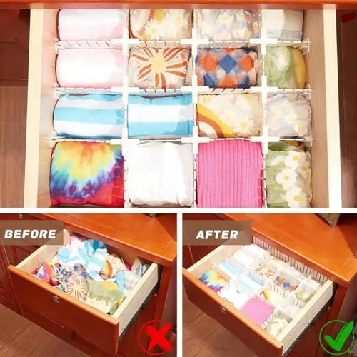 Lovelysp 30PCS White Plastic partition Boards Drawer partitions Kitchen Drawer separators Suitable for Adjustable Dressing Table Tools DIY Decorative partition Accessories