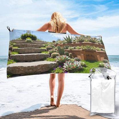 Succulent Quick Dry Bath Towels - Super Soft Bath Towels for Home, Spa, Gym, Travel - color: Succulent, size: 27.5"x55"
