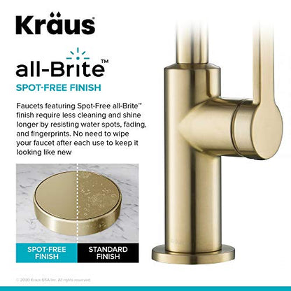 Kraus Oletto Single Handle Kitchen Bar Faucet in Spot Free Antique Champagne Bronze, Kitchen Sink Faucets, KPF-2822SFACB - color: Spot Free Antique Champagne Bronze, style: Bar Faucet