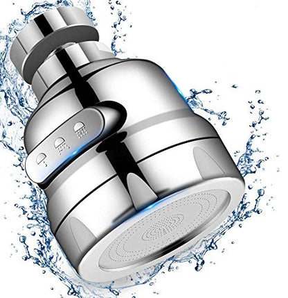 Faucet Sprayer Attachment, Rotate Swivel Water Saving Tap Aerator, Kitchen Faucet Head Replacement, 3 Mode Adjustable Faucet Extender for Kitchen, Bathroom