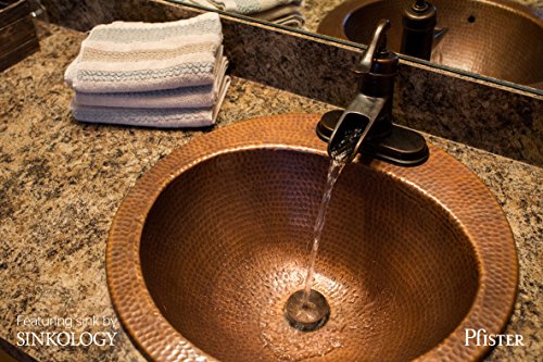 Pfister Ashfield Single Handle Bathroom Sink Faucet 1 Hole or 3 Hole Installation Rustic Bronze Finish with Pforever Seal Advanced Ceramic Disc Valve Technology LF042YP0U