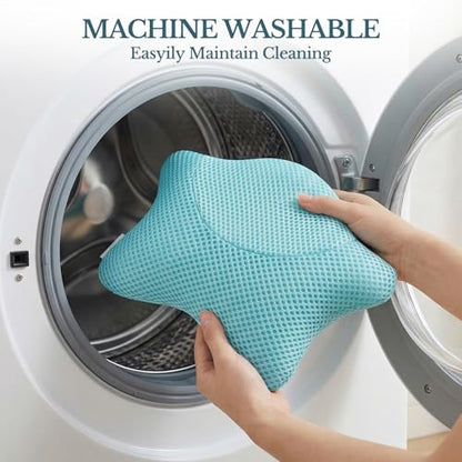 Non Slip Bath Pillow, Luxury Spa Bathtub Head & Neck Rest Support, Permeable Quick Drying Air Mesh Tub Pillow with 4 Large Suction Cups, Fits Any Tubs, Soft and Relaxing-Lake Blue - color: Lake Blue